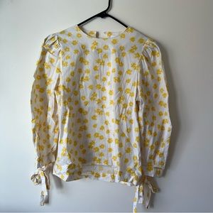 Yellow floral blouse - Korean Brand